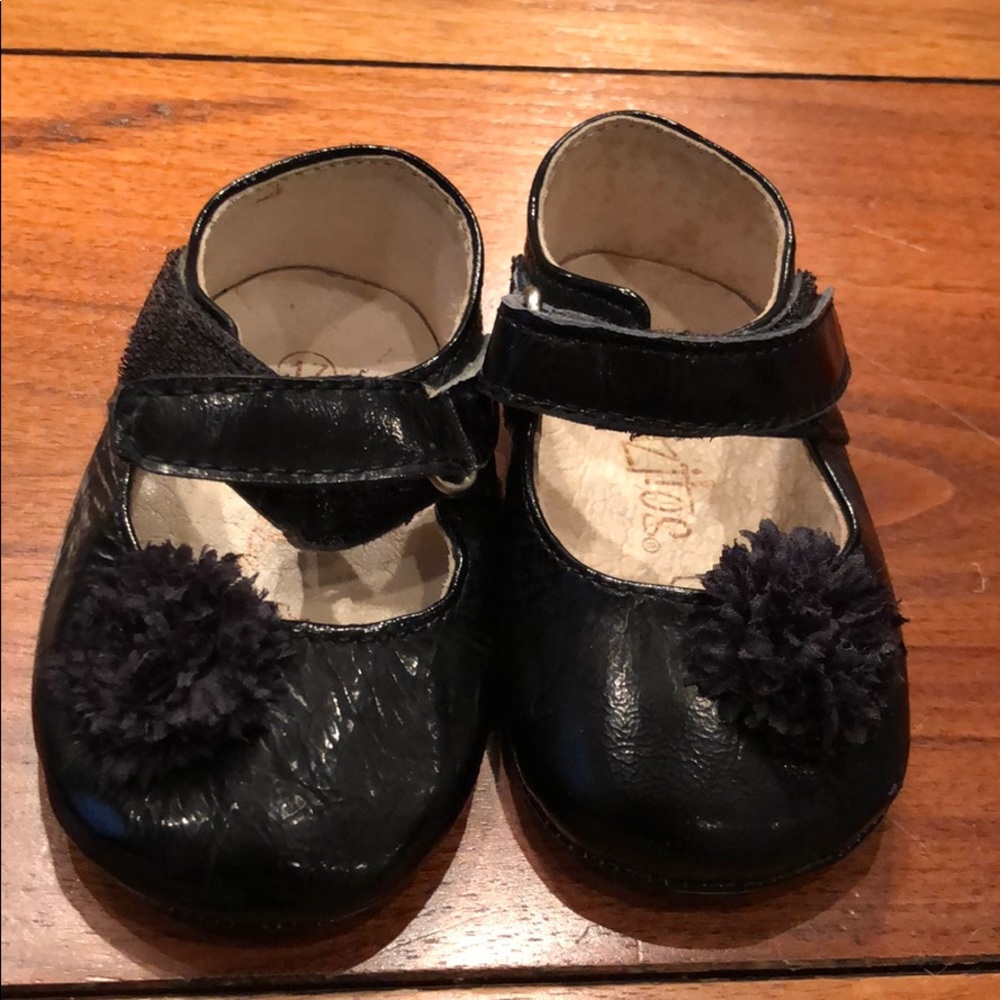 Infant black dress shoes 0-3 months